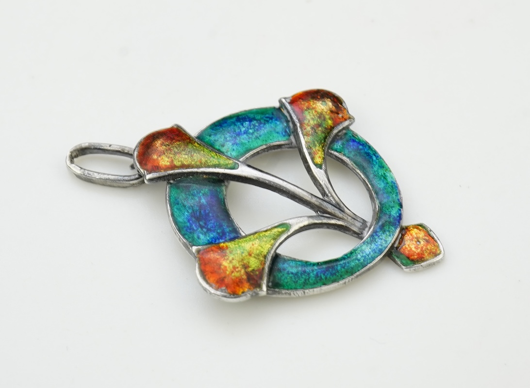 John Baker Bennett & Co., an Arts & Crafts silver and enamel pendant, circa 1905